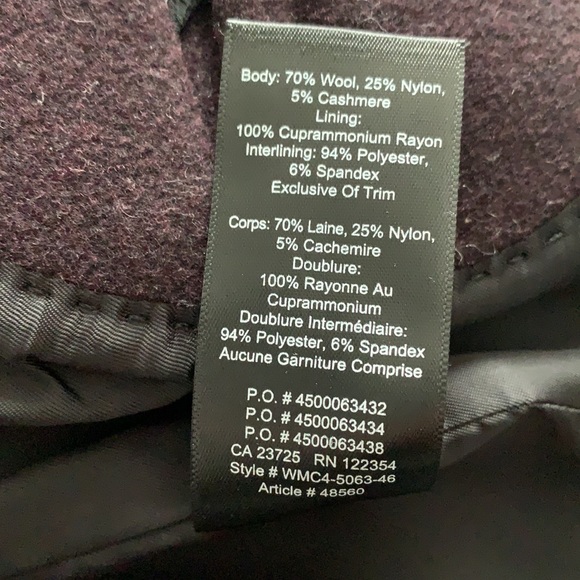 Aritzia Cocoon Coat (dark purple) - Picture 7 of 7